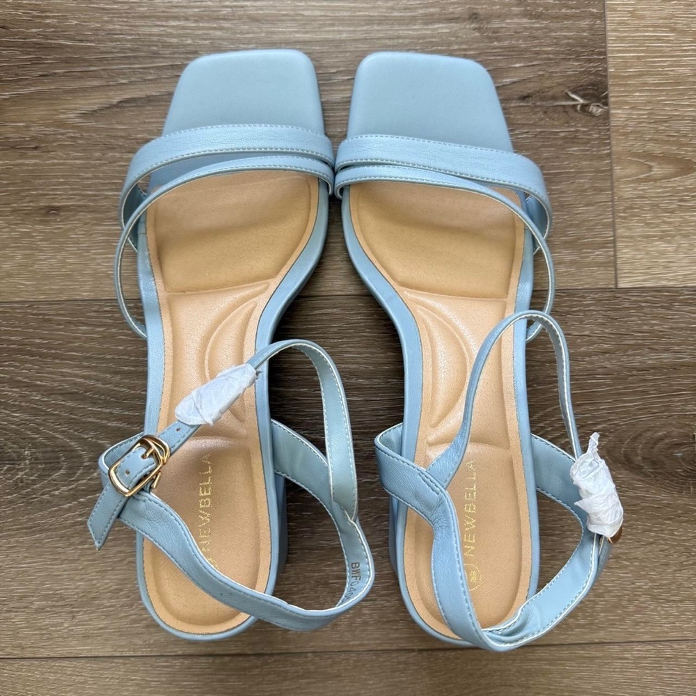 Newbella square toe blue sandal heels Size 11